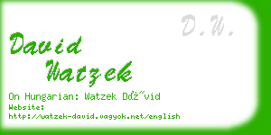 david watzek business card